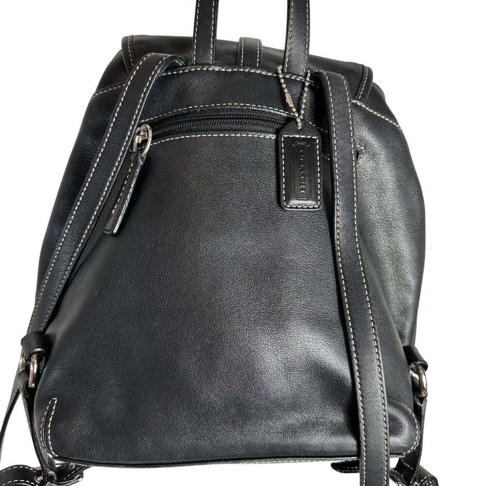 Coach Legacy Studio Drawstring Backpack Black Lea… - image 5